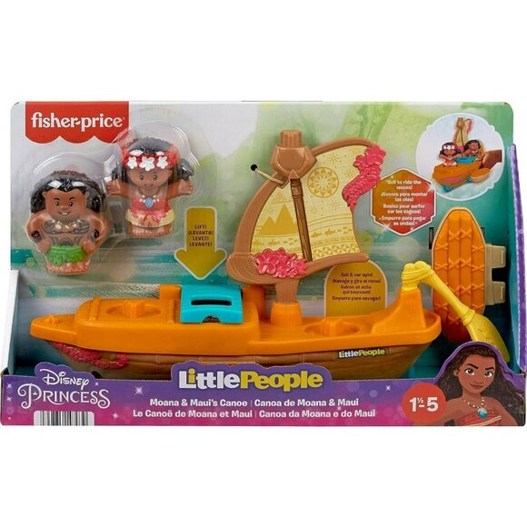 Fisher Price Little People Disney Princess Moana & Maui's Canoe Playset - Picture 1 of 16
